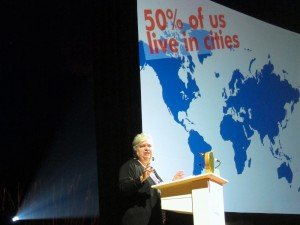 Mayor Pam O’Connor delivers the keynote address at the State of the City Event on Monday.