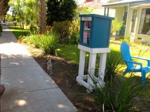 One of four Little Free Libraries in Santa Monica on Grant Street in Santa Monica. Community members are encouraged to take a book, or leave one behind. (Photo by Saul Rubin)