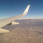 The view of San Bernardino County from an airplane shows miles of low-density sprawl.