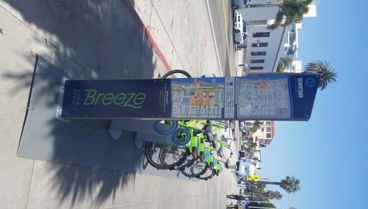 The Downtown bike-share test hub is located at 4th Street and Arizona Ave.