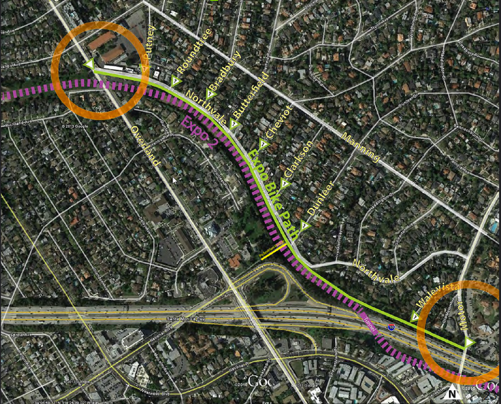 The Expo Line bike path will soon extend east and west of this 0.7-mile “Northvale Gap.”