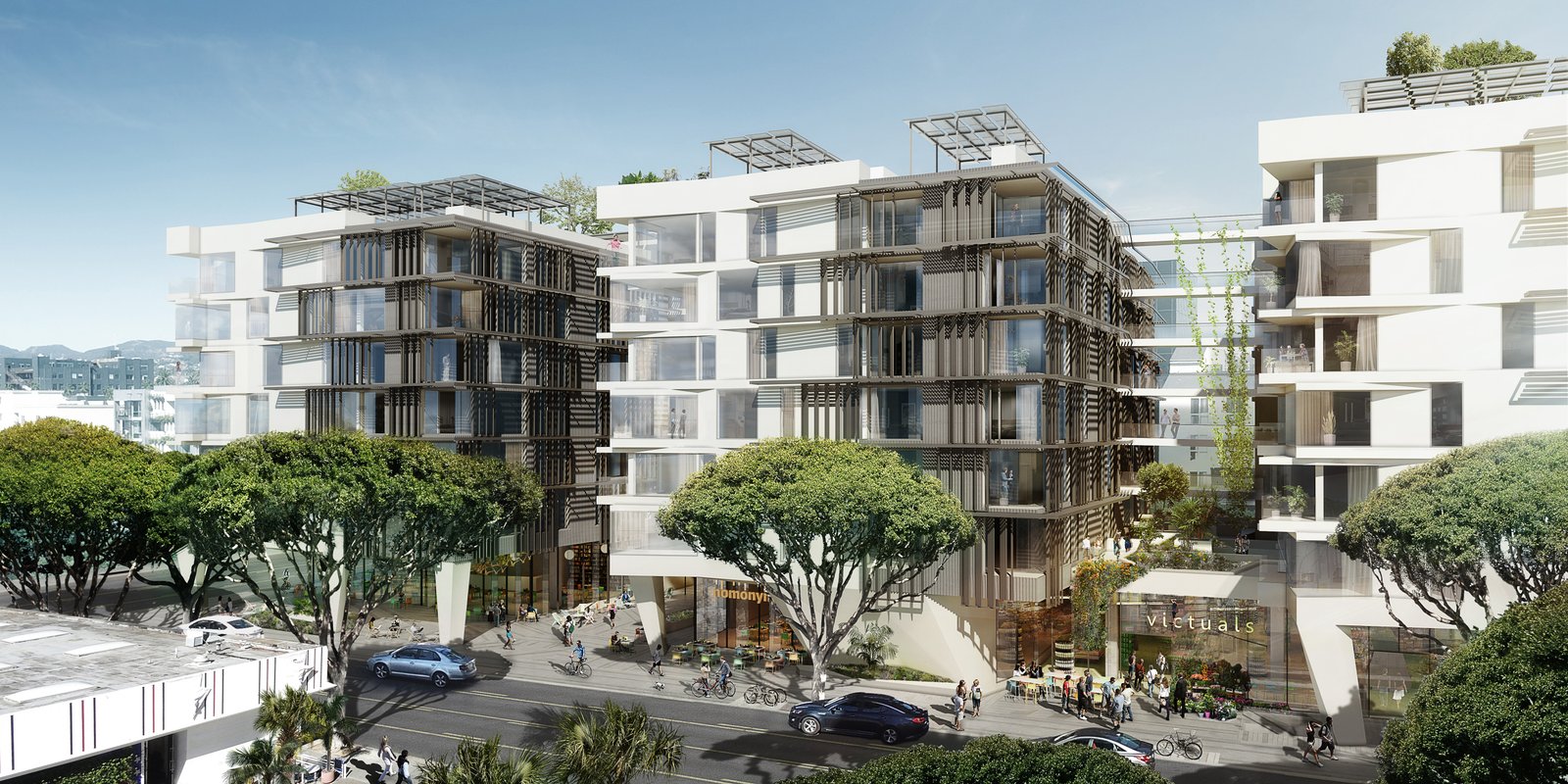 500 Broadway (pictured here) and its sister project, the 100 percent affordable 1626 Lincoln Blvd. project, were both approved this week. All renderings courtesy of Koning Eizenberg Architects.