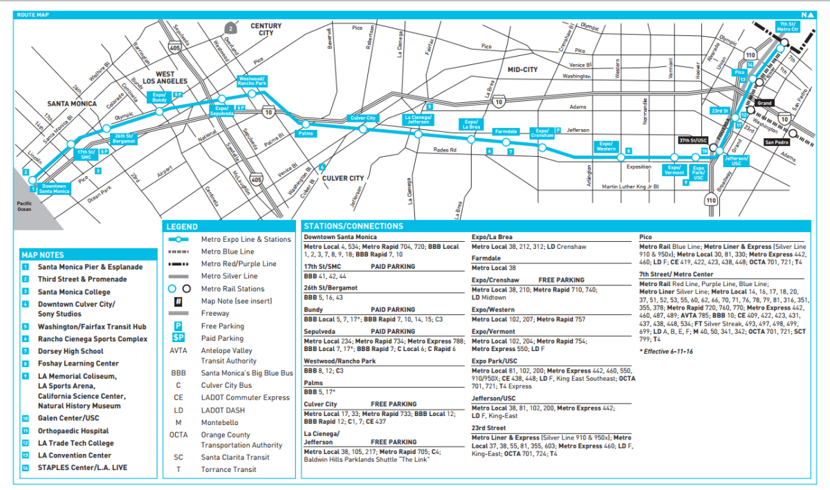Expo Line Santa Monica Map Expo Phase 2 Timetable Goes Live At Metro.net | Santa Monica Next