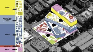 The Plaza at Santa Monica floor plan (Image courtesy of OMA)