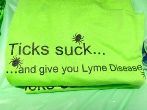 One of the T-Shirts on sale Sunday in Palisades Park in Santa Monica at a rally to support Lyme disease awareness.