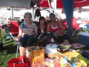 Joanne Pena, left and Miranda Legaspi, center and Jeanie LaCroix, were motivated by the loss of a co-worker to cancer to participate in this weekend’s Relay For Life fundraiser at Santa Monica College.