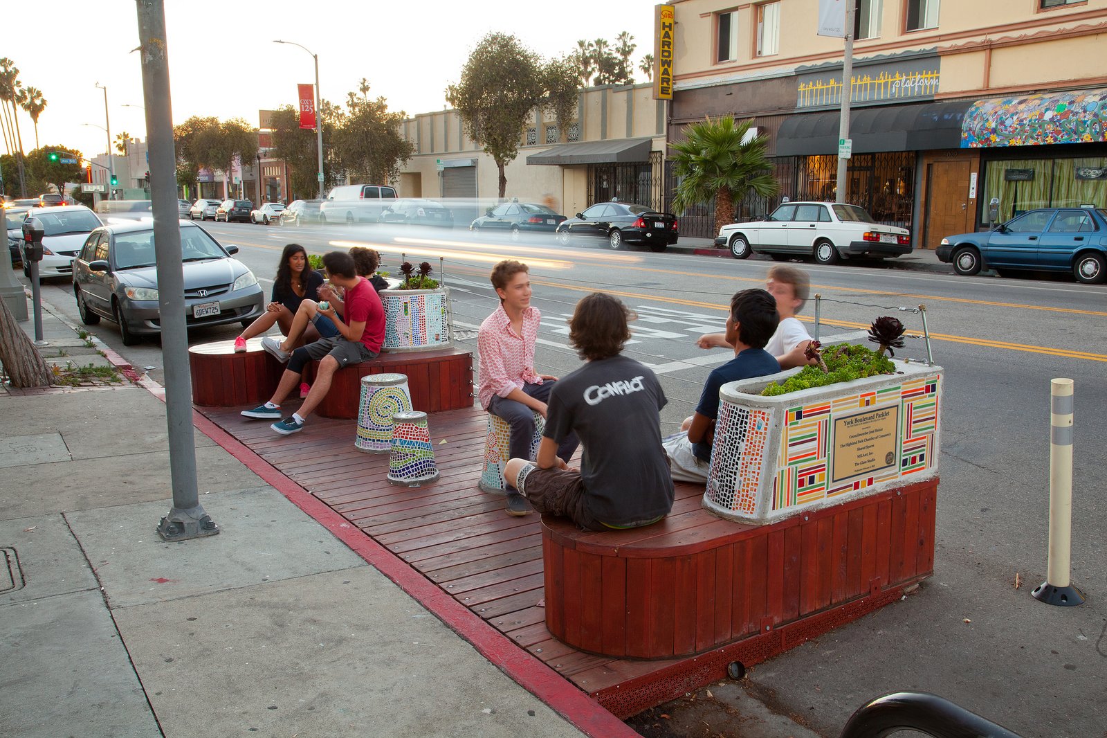 A parklet on York Blvd. in Highland Park. Photo from People St.